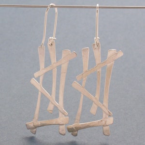 Lattice Untarnished Silver Earrings image 3