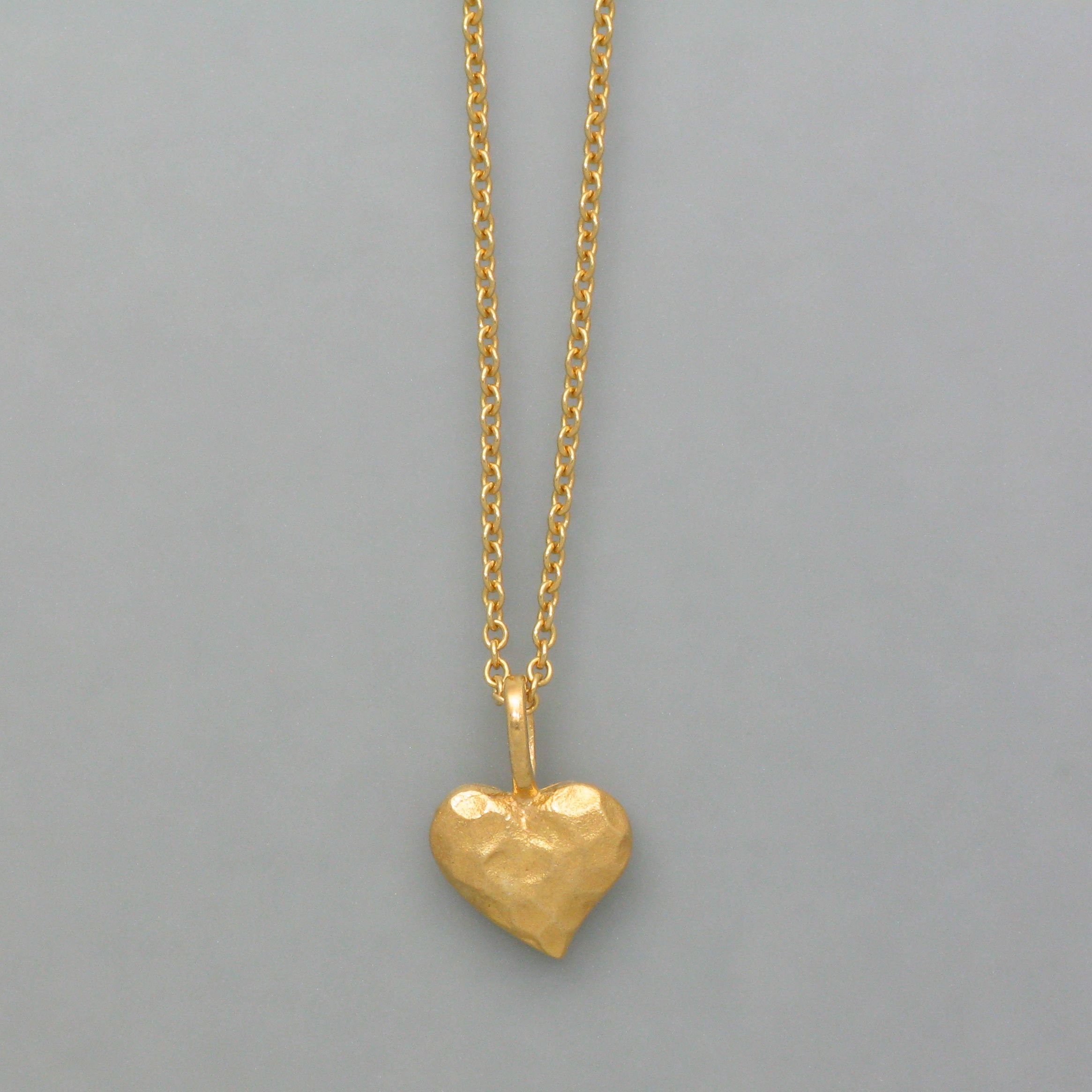 small pendant heart made of 925 gold plated silver