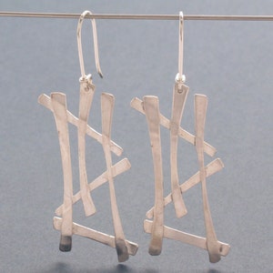 Lattice Untarnished Silver Earrings image 1