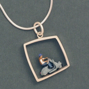 Vespa Rider Silver Pendant image 3