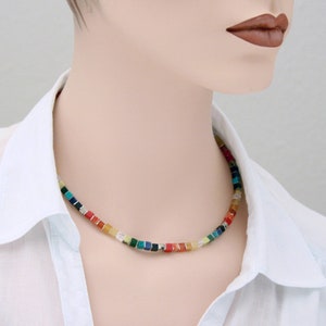 Rainbow Cubed Gemstone Necklace image 4