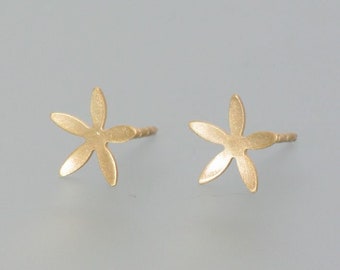Gold Earrings Flower Star