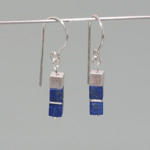 Cube earrings Lapis Lazuli