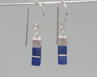 Cube earrings Lapis Lazuli