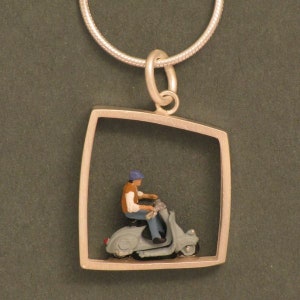 Vespa Rider Silver Pendant image 2