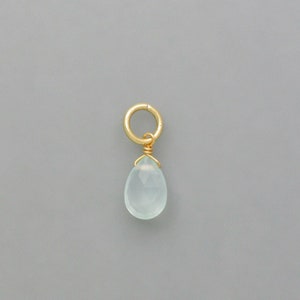 small pendant chalcedony drop and 925 silver plated silver