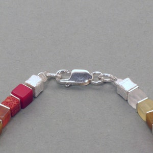Rainbow bracelet, cube, silver image 3