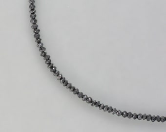 delicate zwarte diamanten ketting, ook geschikt voor hangers