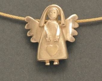 Guardian Angel Pendant, 14K Gold