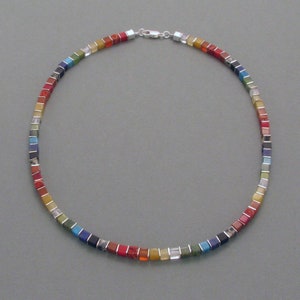 Rainbow Cubed Gemstone Necklace image 2