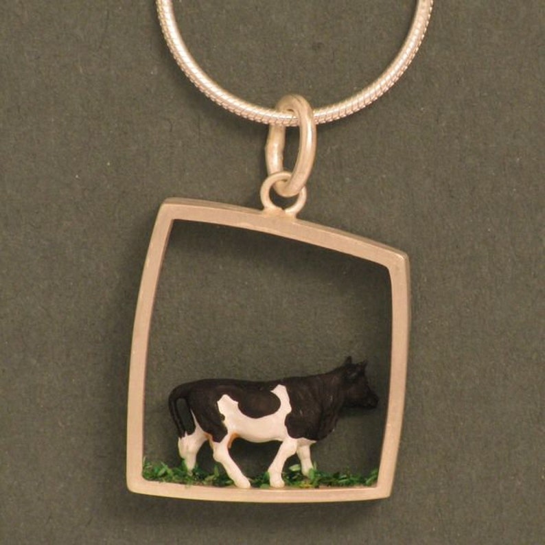 Cow Large Silver Pendant image 3