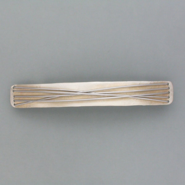Hair clip wire mesh silver tone
