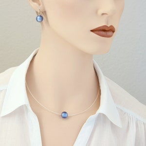 Collier en argent avec verre de Murano bleu image 6