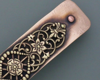 Art Nouveau / bronze hair clip