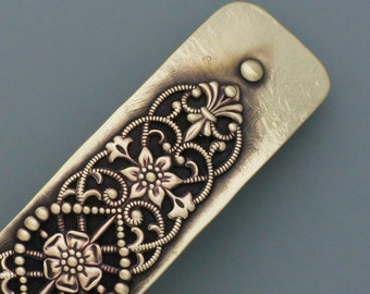 Art Nouveau hair clip / brass