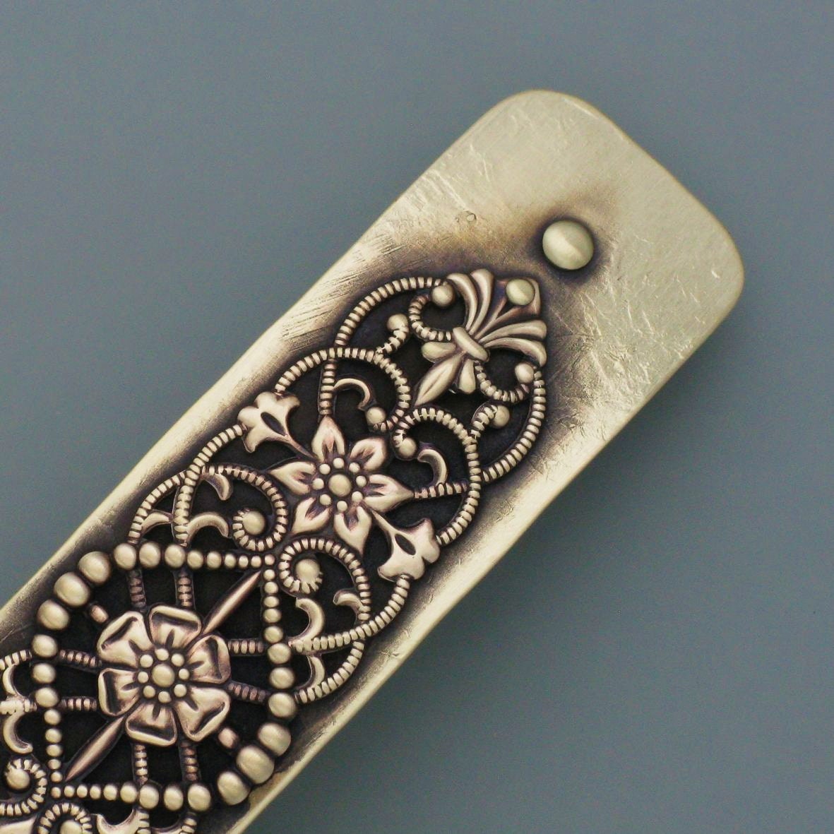 Art Nouveau hair clip / brass