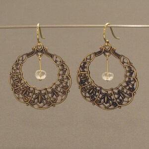 Vintage Earrings with Crystal image 3