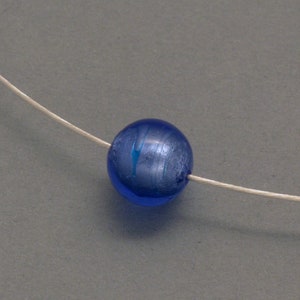 Silver Necklace with Blue Murano Glass image 1