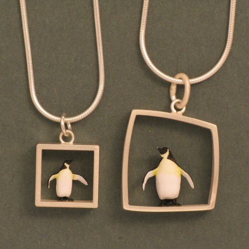 Penguin Large Silver Pendant image 3