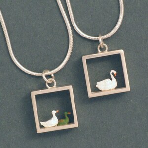 Ducks Silver Pendant image 3