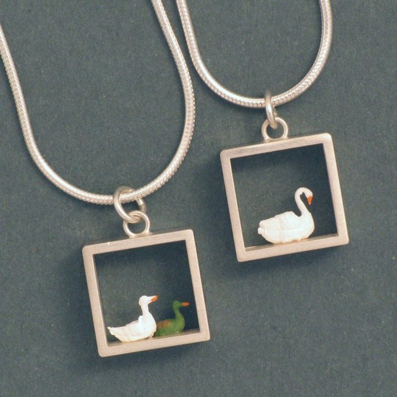 Ducks Silver Pendant image 3