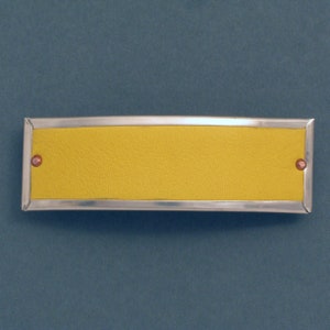 Hair barrette mustard-coloured leather image 1