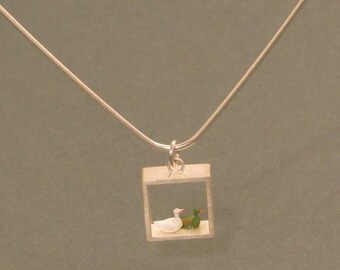 Ducks Silver Pendant