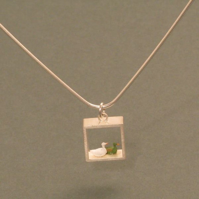 Ducks Silver Pendant image 1