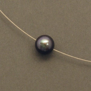 Silver Circlet with Dark Pearl Pendant