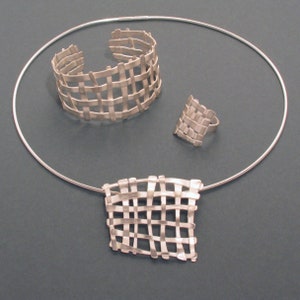 Lattice Untarnished Silver Earrings image 4