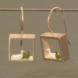 Ducks Silver Earrings image 1