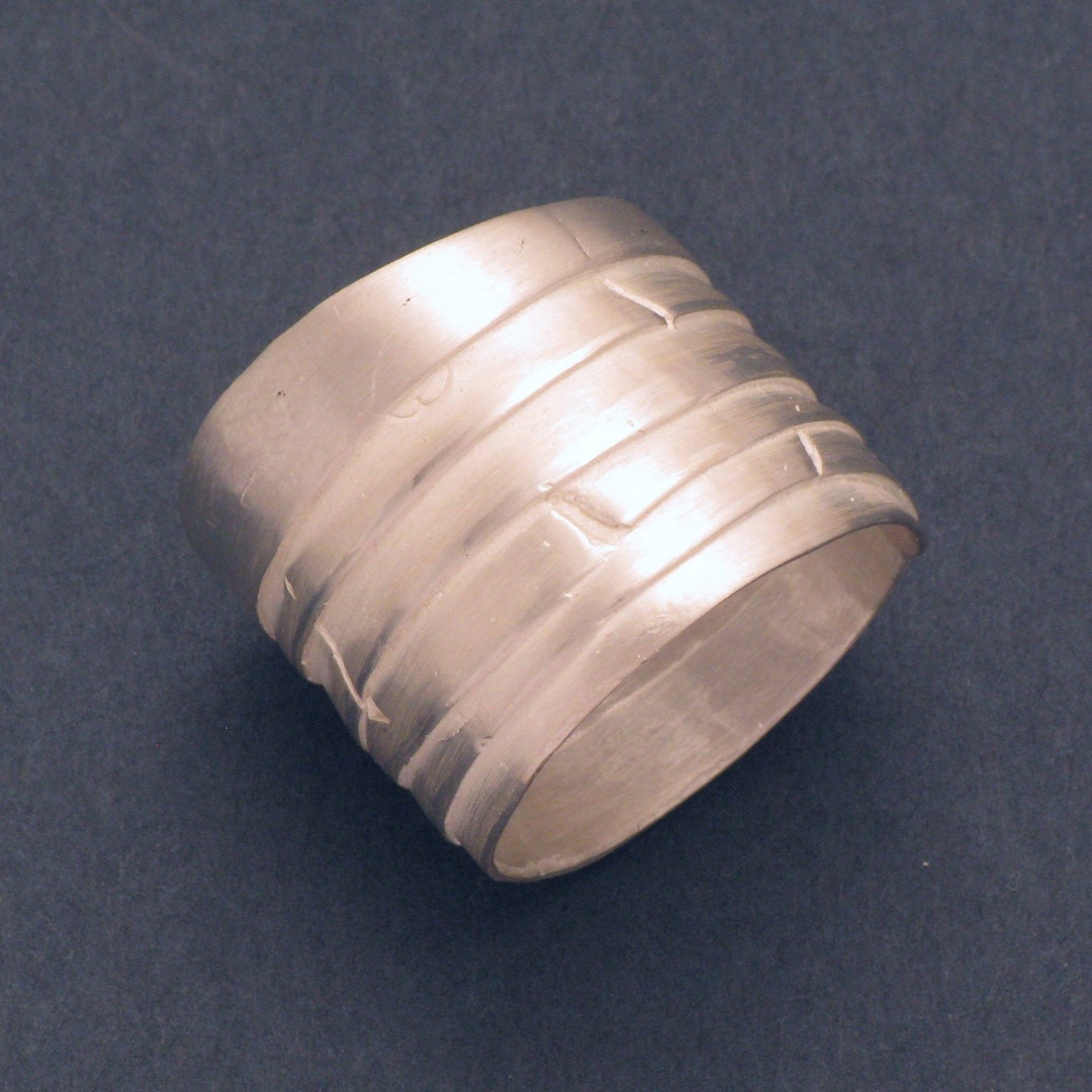 Wide Coiled Silver Ring - Etsy