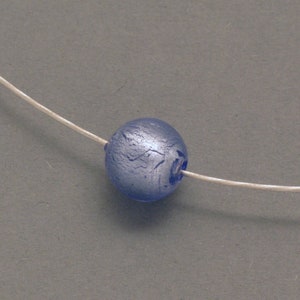 Silver Necklace with Light Blue Murano Glass image 1