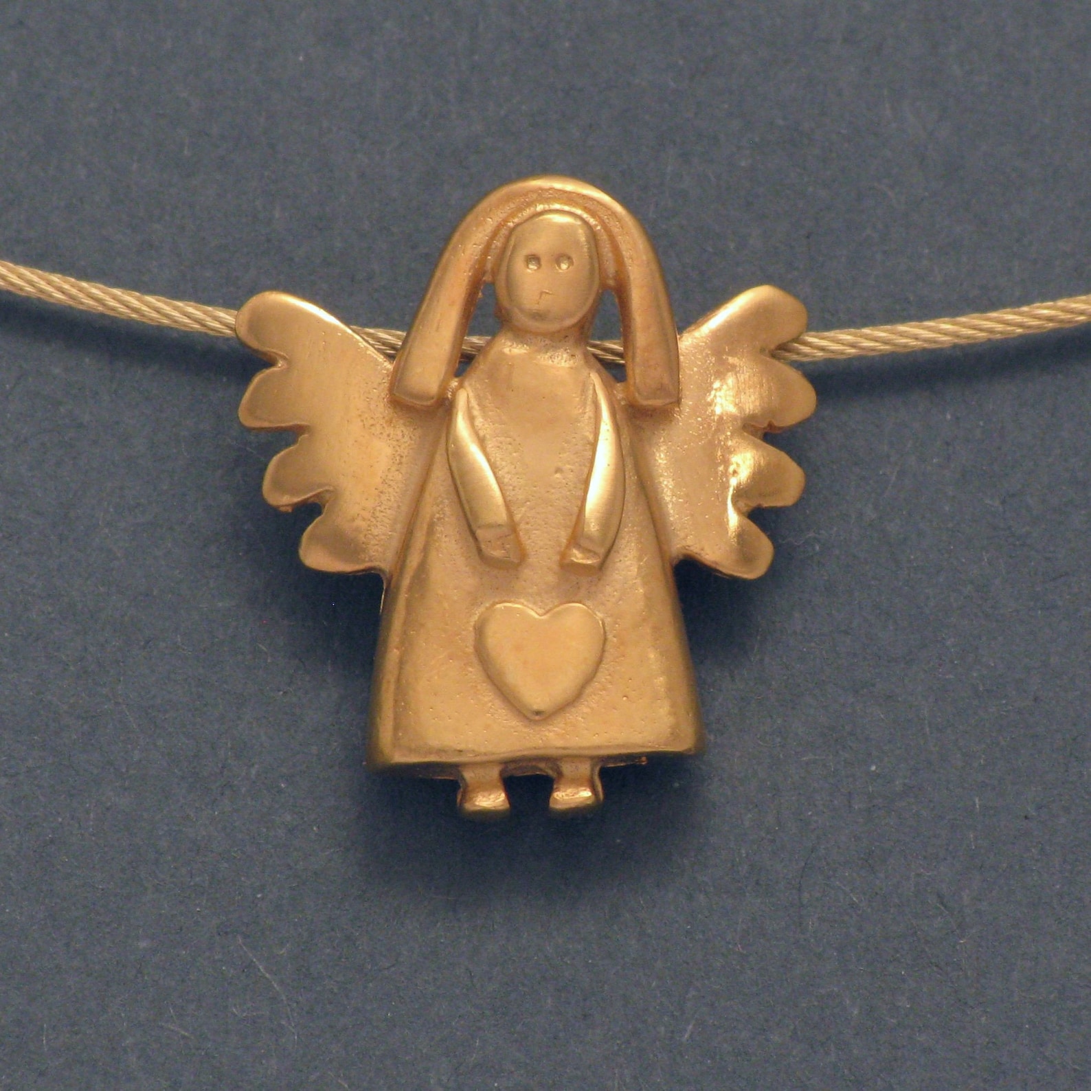 Broche Barrette MURAT – Médaillette Ange Gardien Plaqué Or, Vintage, Occasion