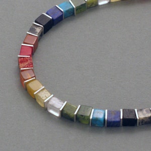 Rainbow Cubed Gemstone Necklace image 1