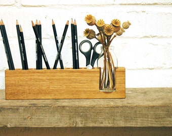 Pen holder with flower vase