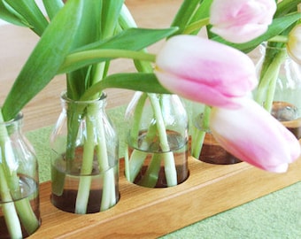 Milchkanne aus Kirsche,Blumenvase,Vase,Holz