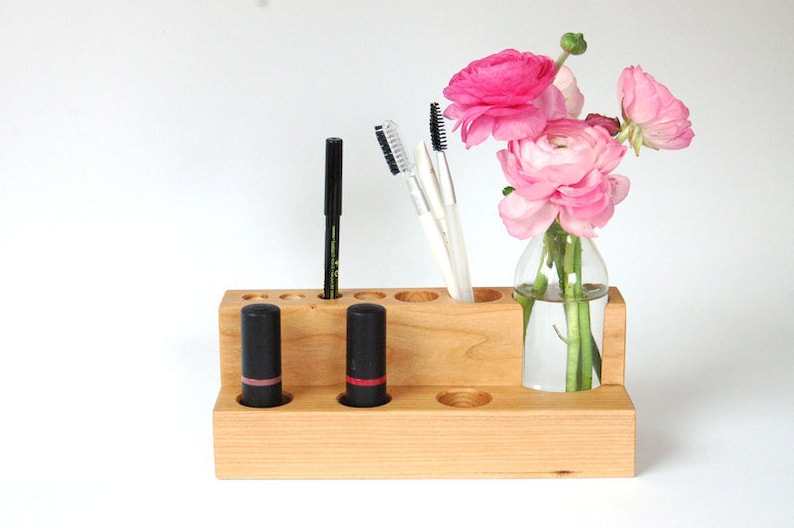 Cosmetic stand with flower vase in cherry tree image 1