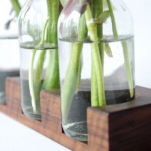 Milk jug made of nut, flower vase, vase, wooden vase image 3