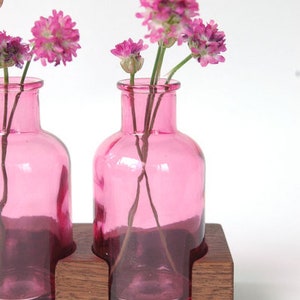 Milchkanne aus Nuss rosa, Blumenvase, Vase Bild 3