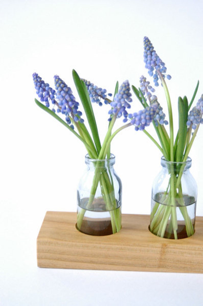 Milchkanne aus Kirsche, Blumenvase, Vase,Holz Bild 3