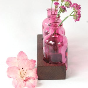 Milchkanne aus Nuss rosa, Blumenvase, Vase Bild 4