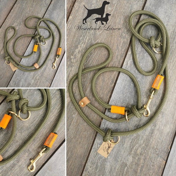 Tauleeine OLIVGRÜN Dog leash Moxonleine Retrieverleine Hunting leash