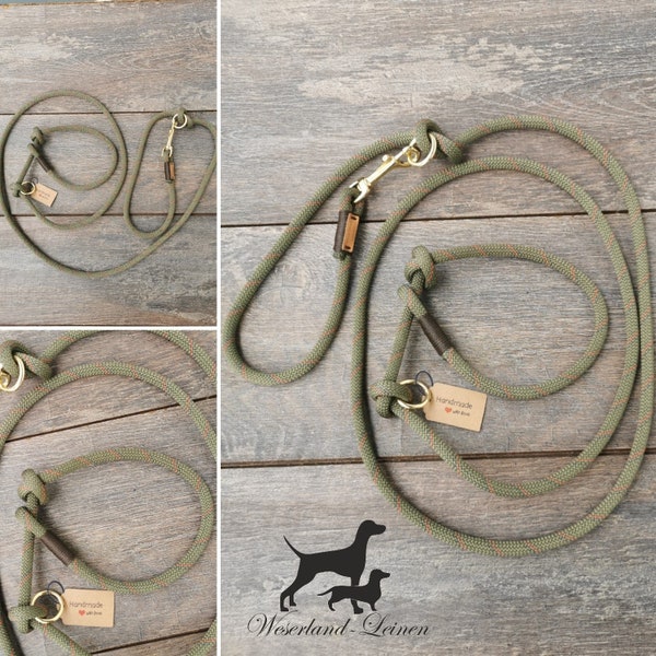 Hunting leash Tauleine OLIVGRÜN Dog leash Moxonline Retrieverleine