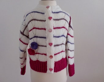 Hand Knitted Girl Jacket 92/98, No. 8