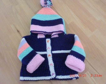 Rainbow hooded bag size 80/86