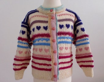 Handgestrickte Mädchenjacke 98/104,Nr.1