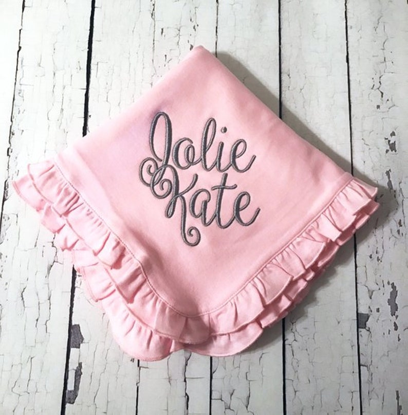 Monogrammed Set of Bib and Burb Cloth Personalized Bib and Burb Cloth Layette Set