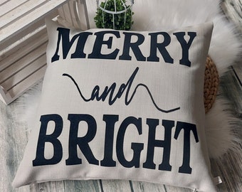 Kissen 50x50 cm (Farbbeispiel steingrau) "Merry and Bright" Kissen aus Polstercanvas