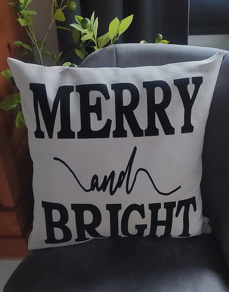 Kissen 50x50 cm Farbbeispiel steingrau Merry and Bright Kissen aus Polstercanvas Bild 3